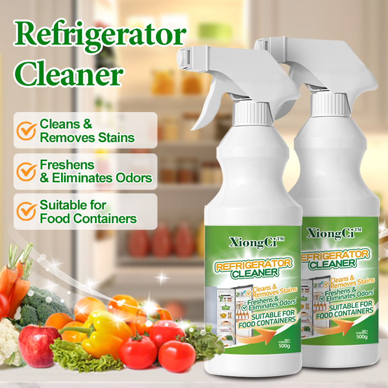 How can a refrigerator cleaner effectively remove stubborn mold and stains from inside a refrigerator?